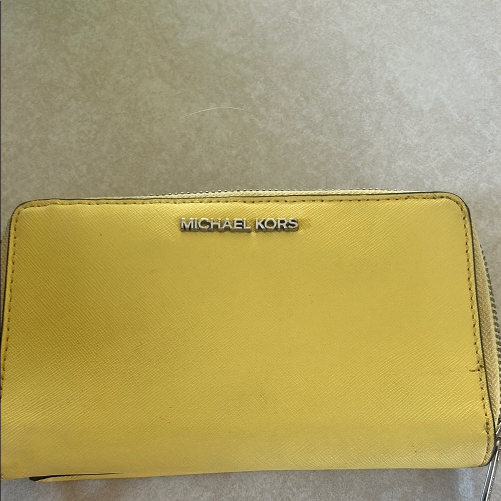 Michael Kors Yellow Saffiano Leather Wallet
